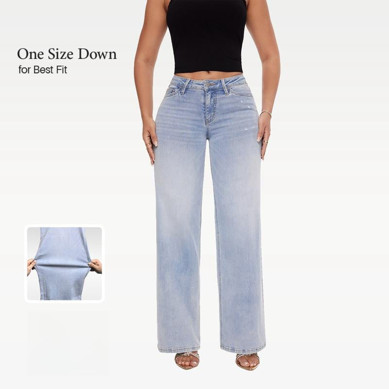 【S-3XL】👖Közép-alacsony derekú laza farmer
