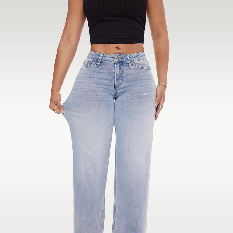 【S-3XL】👖Közép-alacsony derekú laza farmer