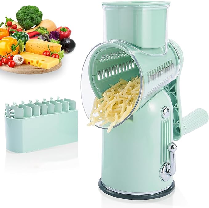 🔥Sajtreszelő fogantyúval, növényi élelmiszer aprító 5 jól megtervezett pengével🥗