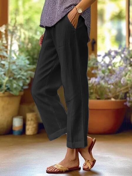 【M-4XL】👖Pamut és vászon laza szabású egyenes nadrágok