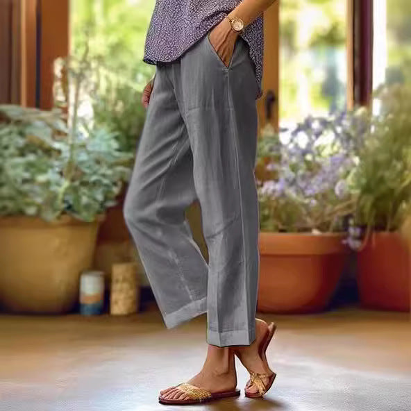 【M-4XL】👖Pamut és vászon laza szabású egyenes nadrágok