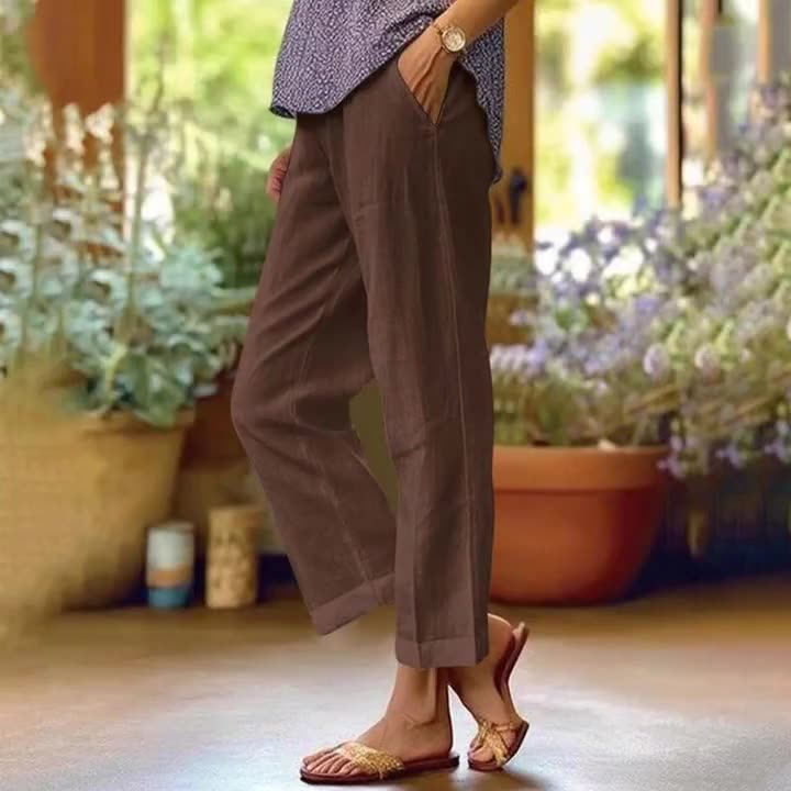 【M-4XL】👖Pamut és vászon laza szabású egyenes nadrágok