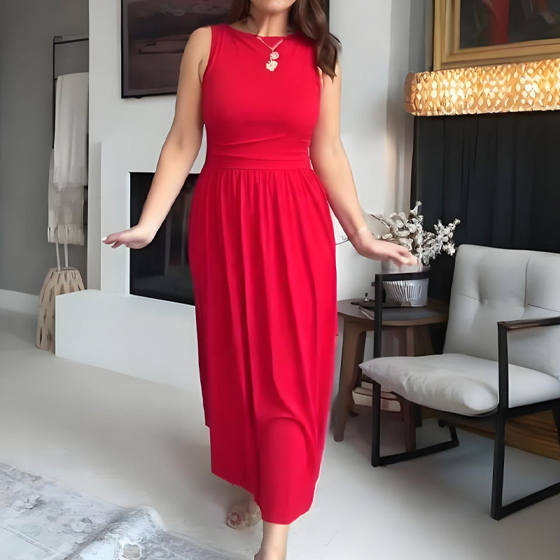 Női elegáns Crew nyakú Maxi ruha👗