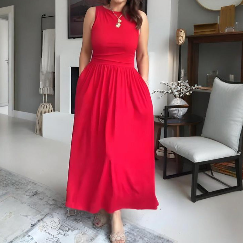Női elegáns Crew nyakú Maxi ruha👗