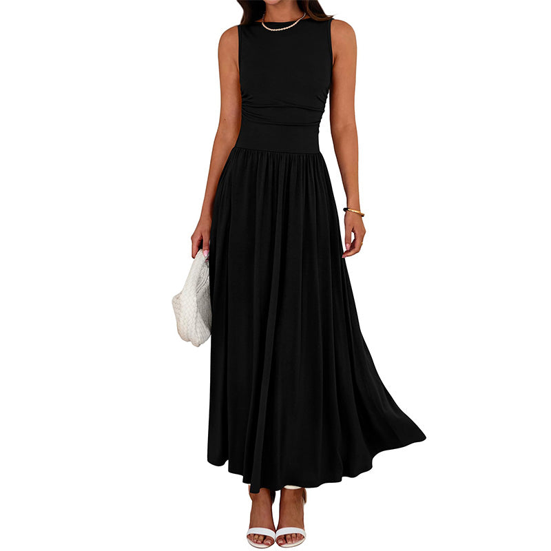 Női elegáns Crew nyakú Maxi ruha👗