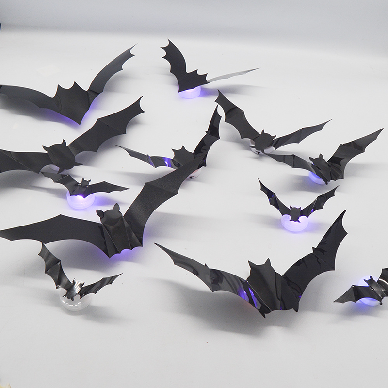 🦇Halloween 3D világító denevérek