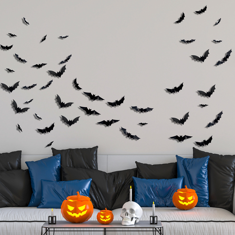 🦇Halloween 3D világító denevérek