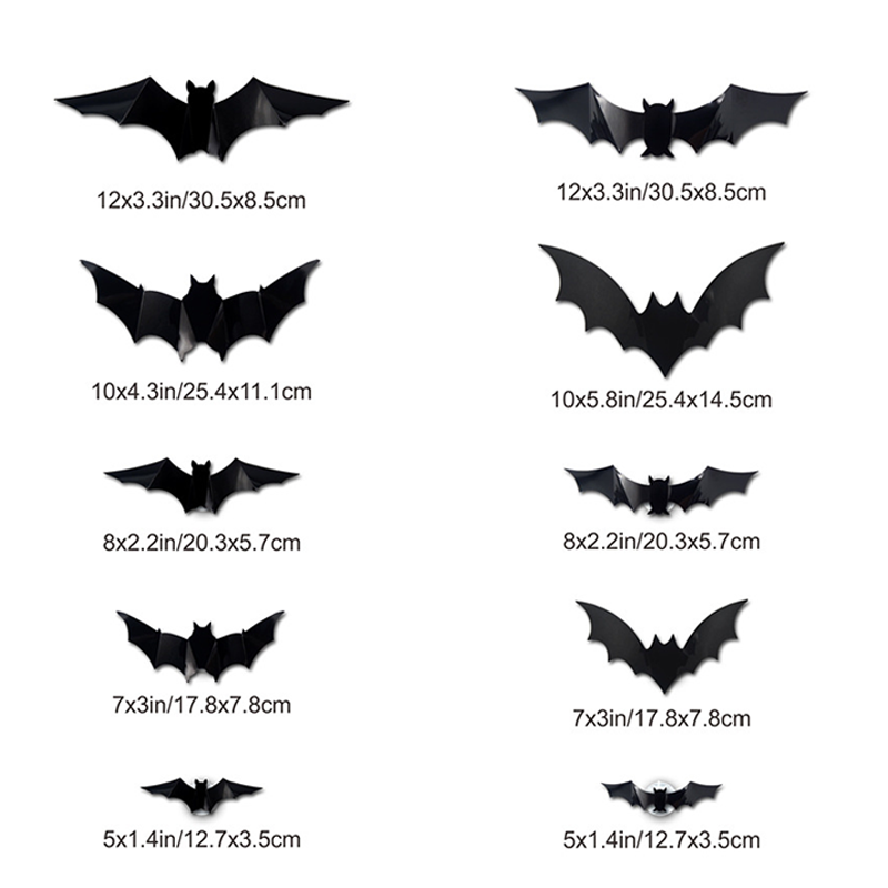 🦇Halloween 3D világító denevérek