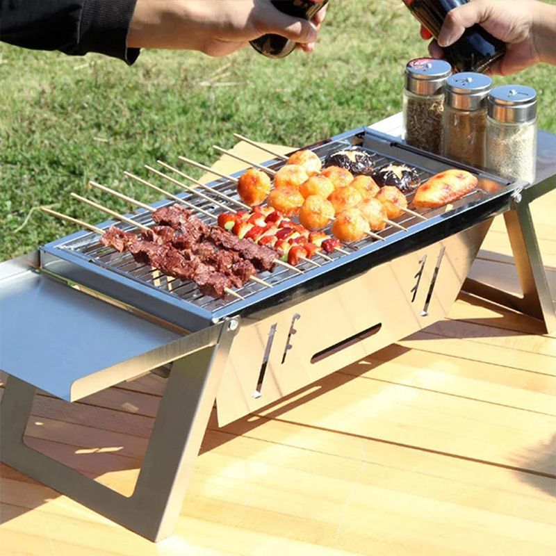 🔥 Rozsdamentes acélból készült összecsukható kültéri grillsütő