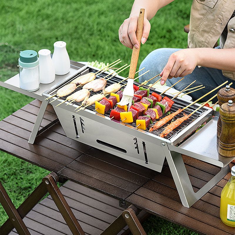 🔥 Rozsdamentes acélból készült összecsukható kültéri grillsütő