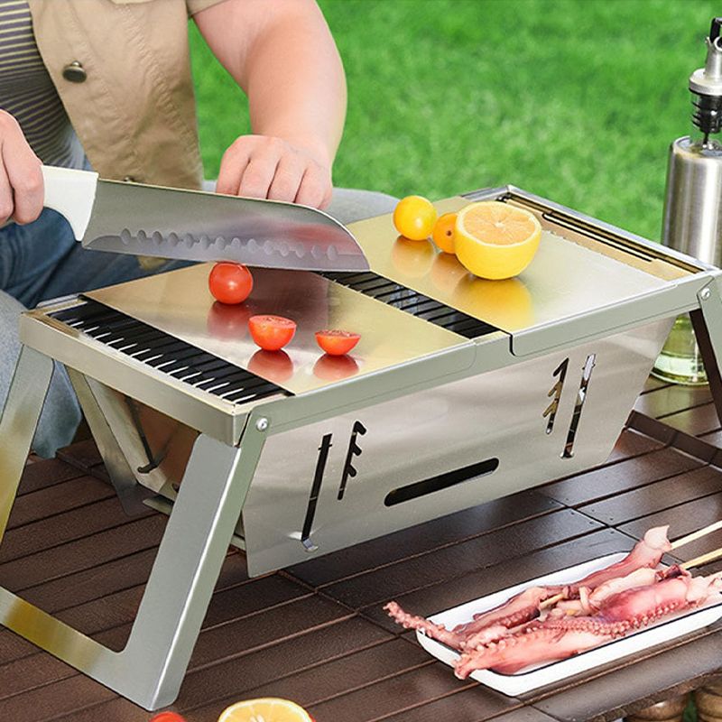 🔥 Rozsdamentes acélból készült összecsukható kültéri grillsütő