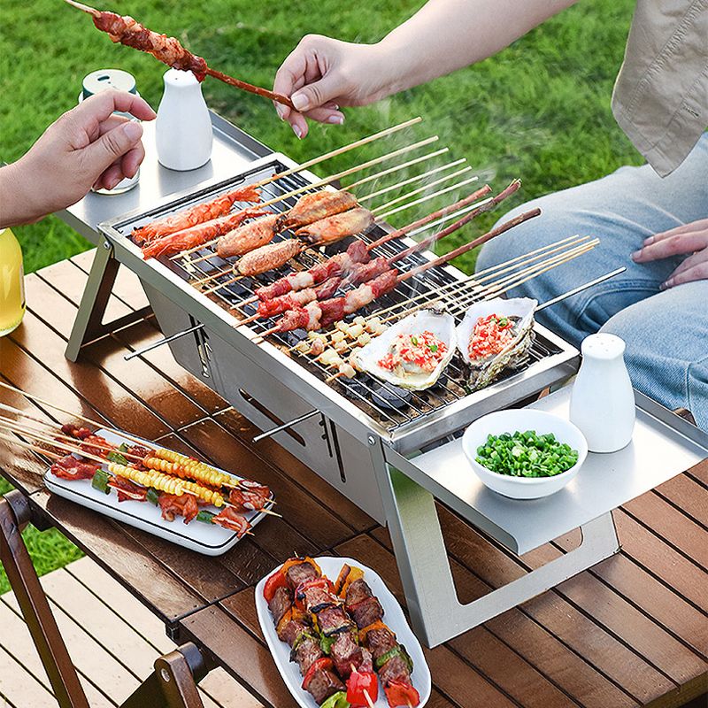 🔥 Rozsdamentes acélból készült összecsukható kültéri grillsütő