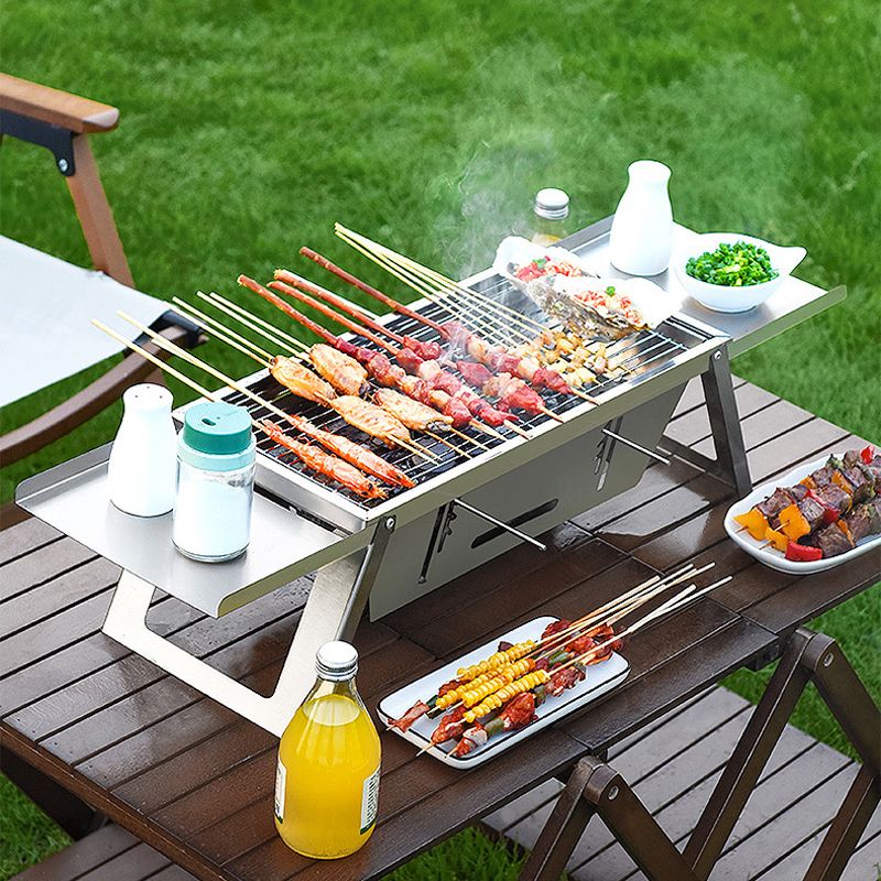 🔥 Rozsdamentes acélból készült összecsukható kültéri grillsütő