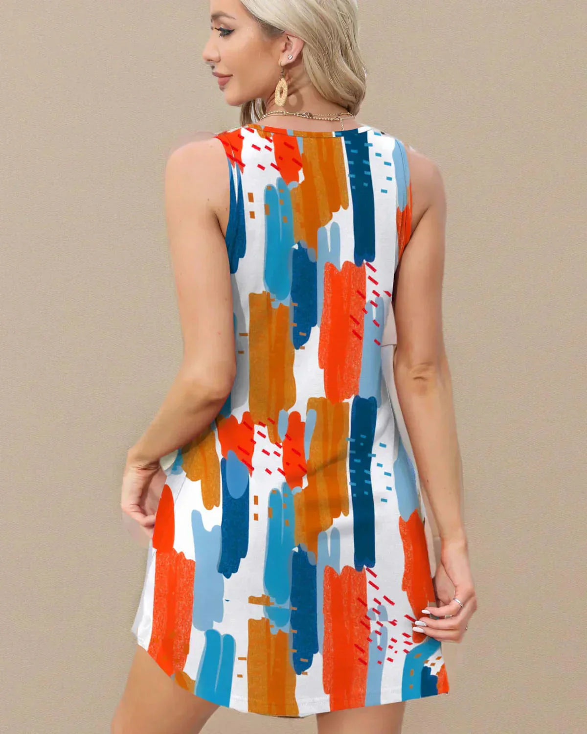 【S-3XL】👗Női ujjatlan zsebruhás ruha