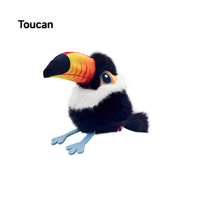 🔥🐤 Plüss madár formájú interaktív macska- és kutyajáték 🐱