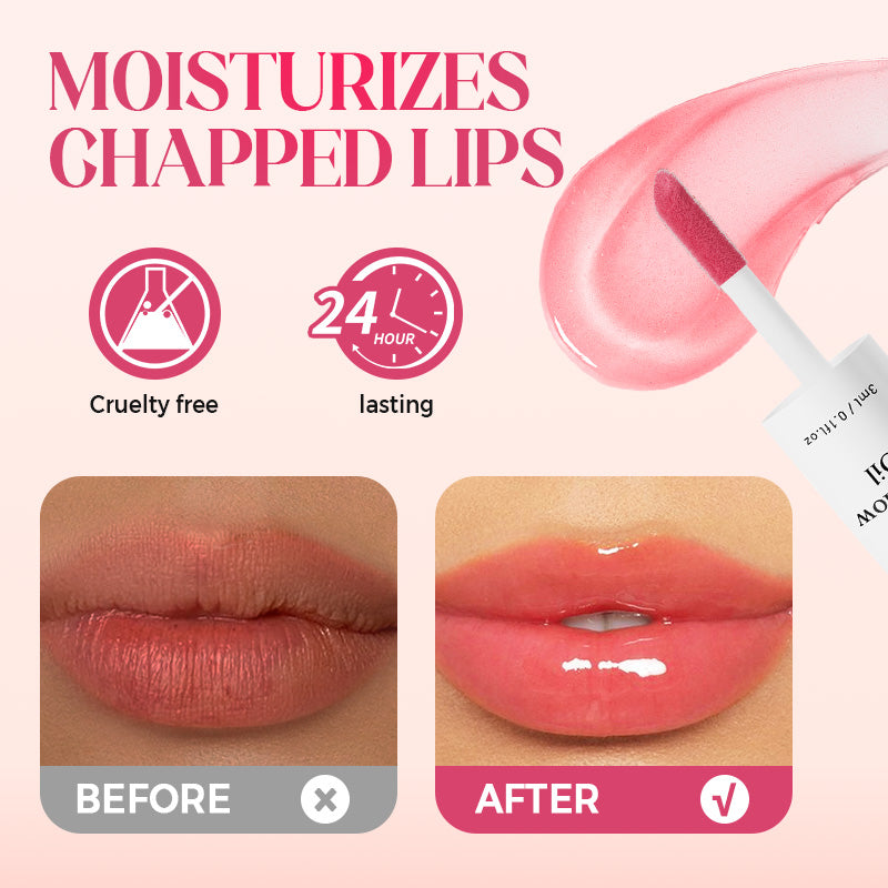 Fruity-Floral Scented Hydrating Lip Oil with Luminous Finish