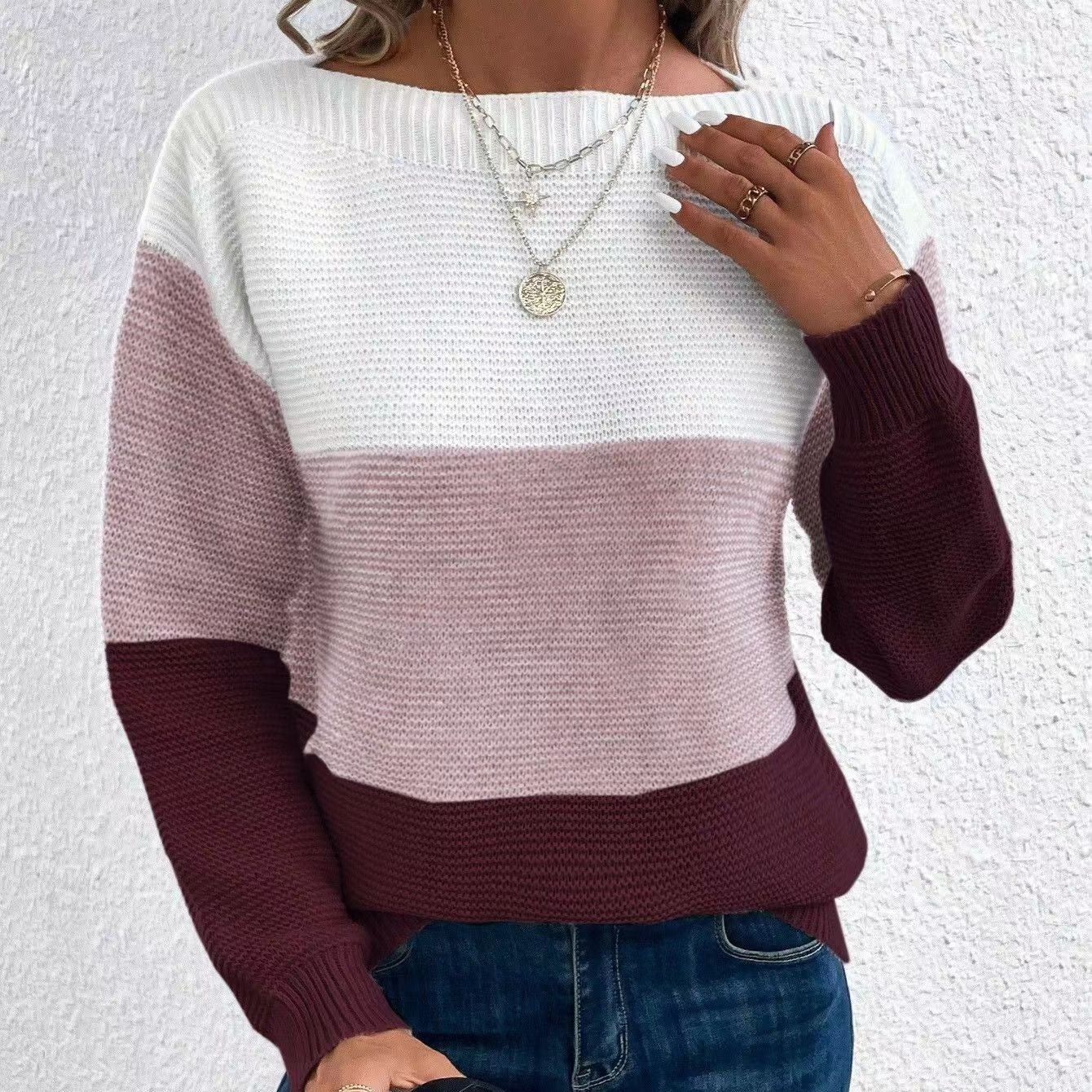 Women's Color-Block Knit Sweater