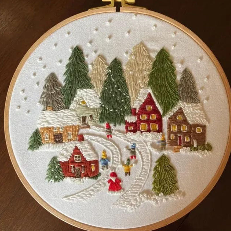 Karácsonyi melegség 🎅 Karácsonyi hímzőcsomag.