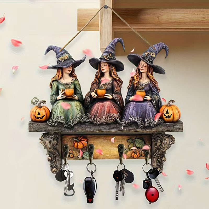 Varázslatos halloweeni boszorkányok falidekoráció kampókkal