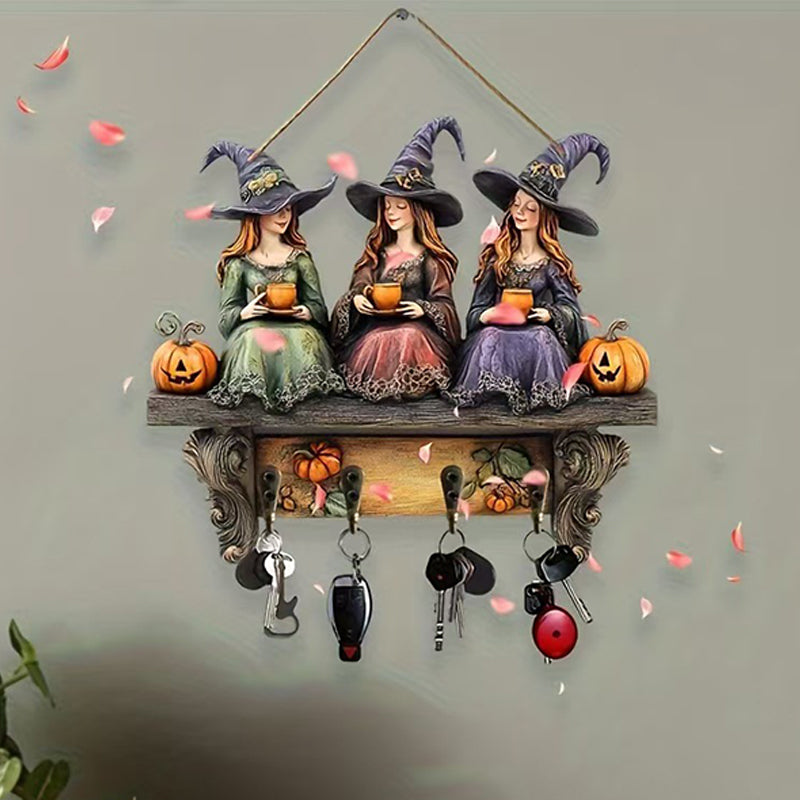 Varázslatos halloweeni boszorkányok falidekoráció kampókkal