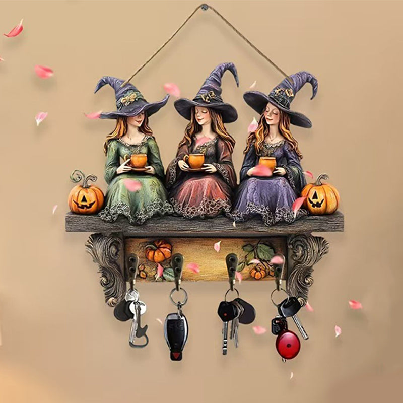 Varázslatos halloweeni boszorkányok falidekoráció kampókkal