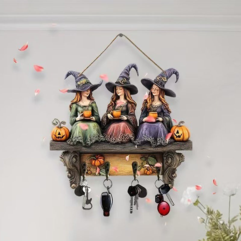 Varázslatos halloweeni boszorkányok falidekoráció kampókkal