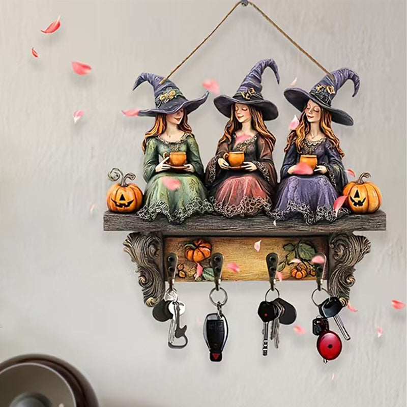 Varázslatos halloweeni boszorkányok falidekoráció kampókkal