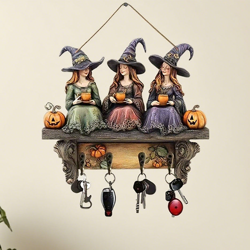 Varázslatos halloweeni boszorkányok falidekoráció kampókkal