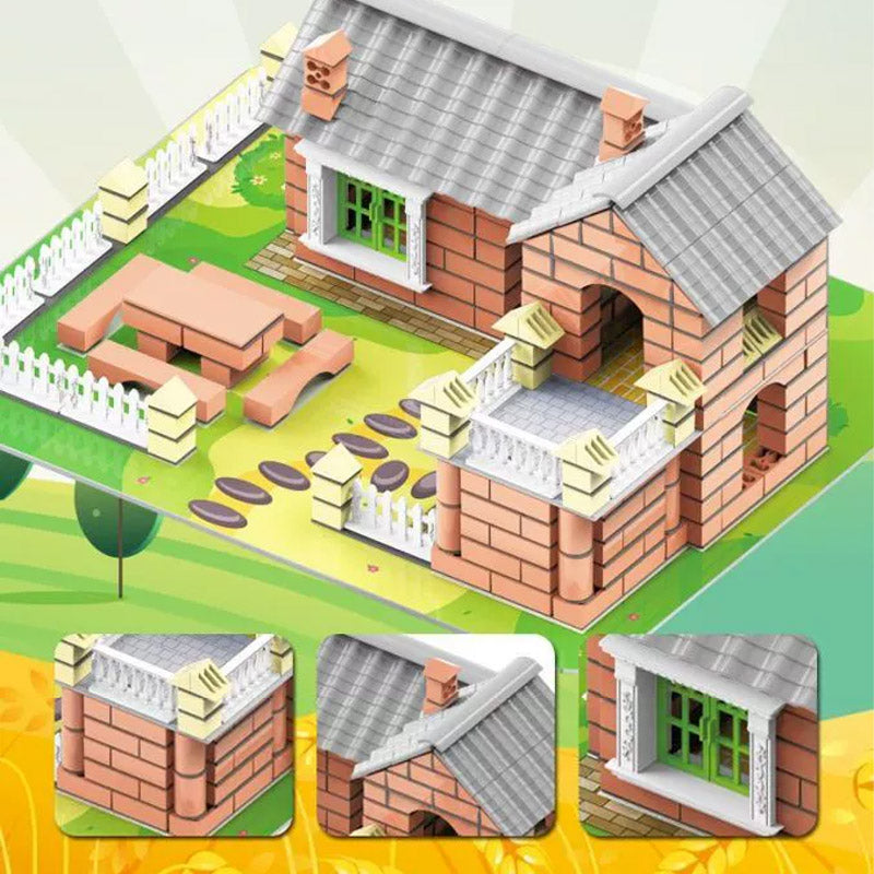 🏠214 darabos DIY szimulációs építőjáték-készlet gyerekeknek