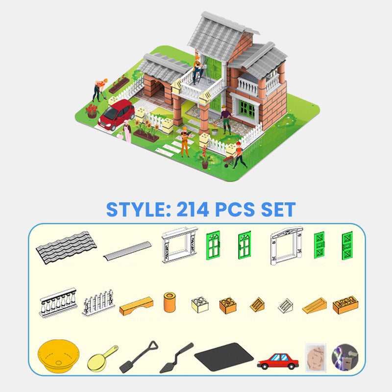 🏠214 darabos DIY szimulációs építőjáték-készlet gyerekeknek