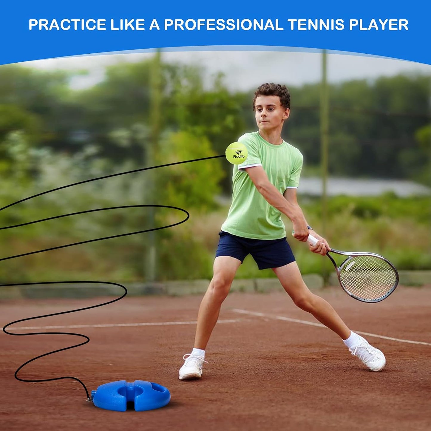 🎾Tenisz edzőtábla — automatikus pattanás, hordozható kialakítás, minden szintű játékos számára alkalmas ✨