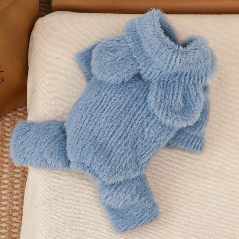 Pet Plush Hooded Vest for Autumn & Winter