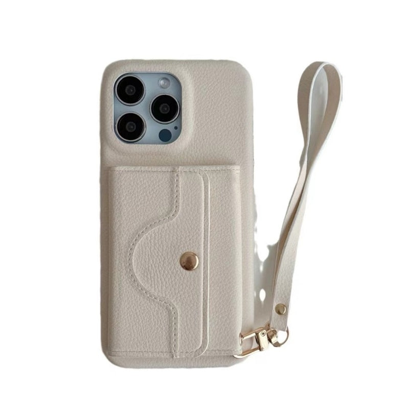 Rózsaszínű, védő tok telefonhoz, tükörrel és csuklópánttal