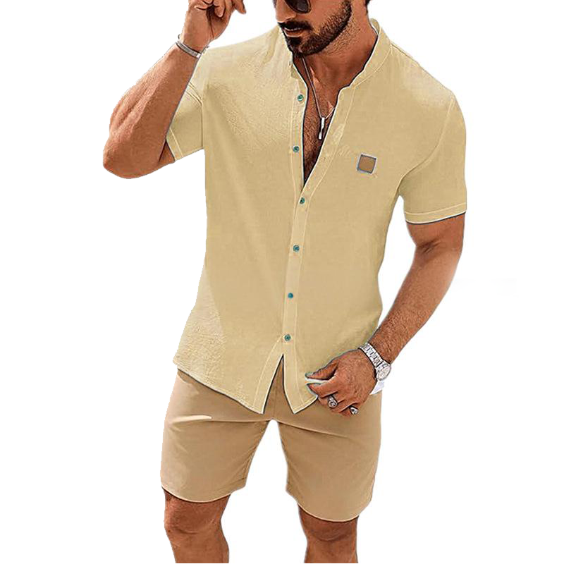 đ FLASH SALE: 50% OFF! âïž Men's Summer Casual Button-Up Shirt â Stand Collar, Breathable & Relaxed Fit âš