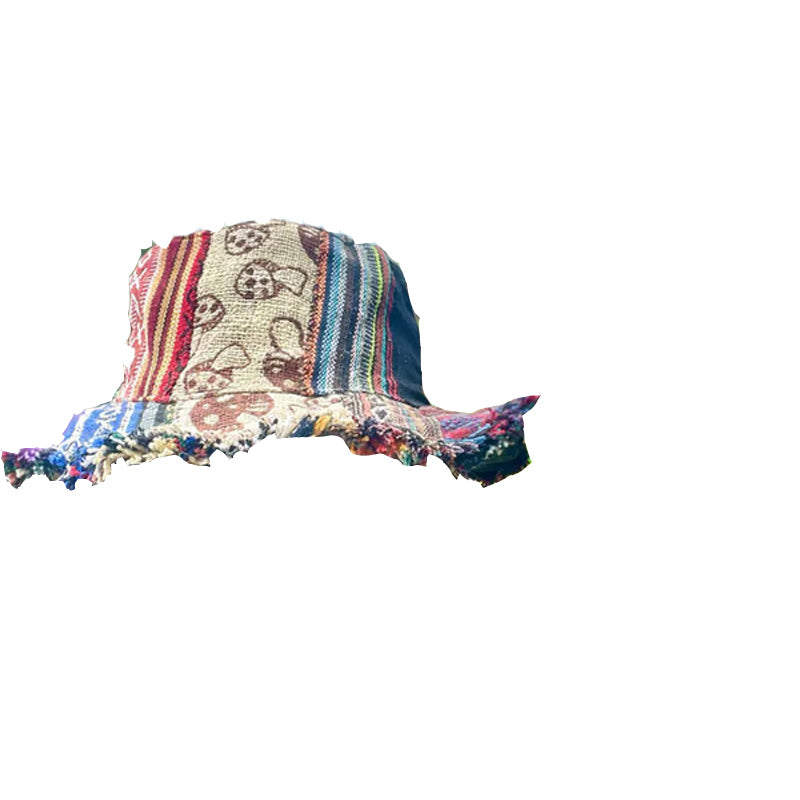 Színes, patchwork stílusú len sapka