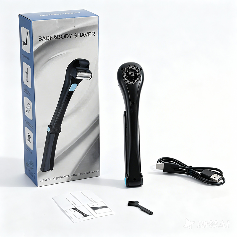 Men's Electric Back Shaver with 180° Foldable Handle