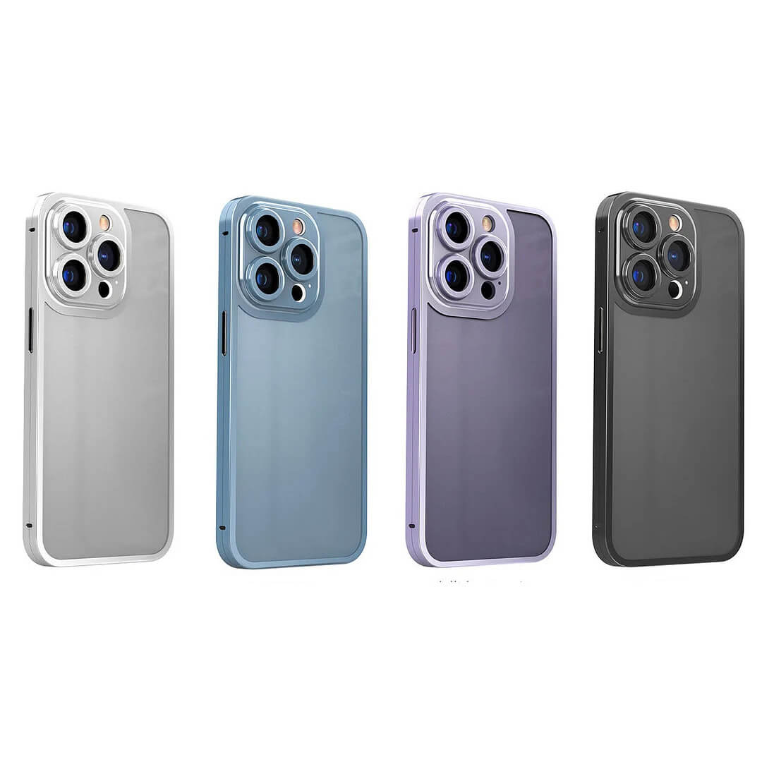 Az iPhone 13/14 Titán ötvözet kétoldalas üveg Mindenre kiterjedő telefon tok