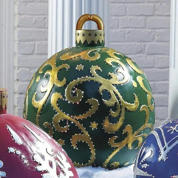 🔥Vásárlás 2 kap 1 ingyen🎄Korai karácsonyi eladó-kültéri karácsonyi PVC felfújható díszített labda-1