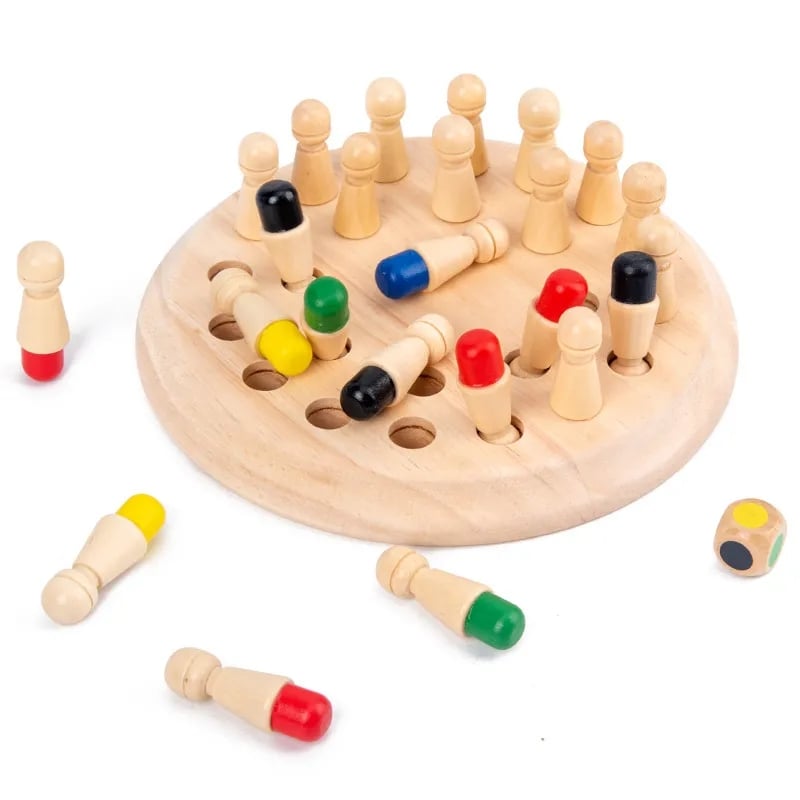 Fából készült Memory Match Stick sakk játék