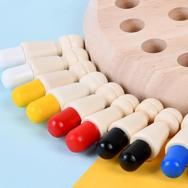 Fából készült Memory Match Stick sakk játék