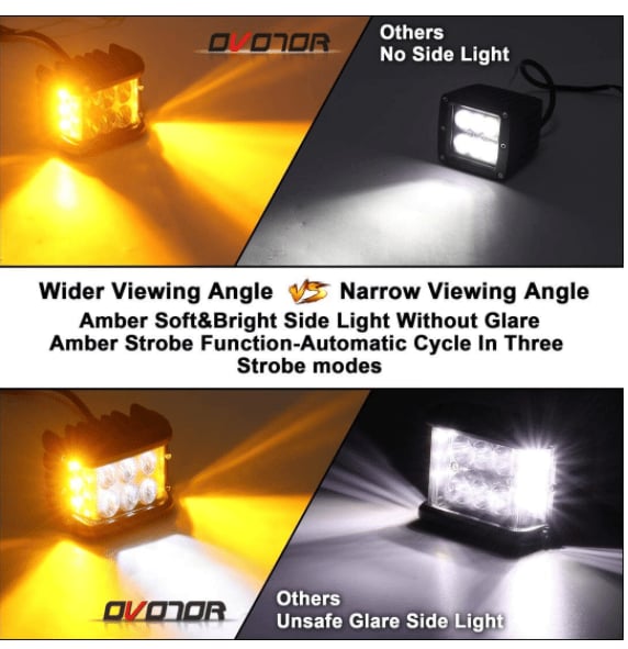 Autó kettős oldali LED kettős színű fény🚗✨