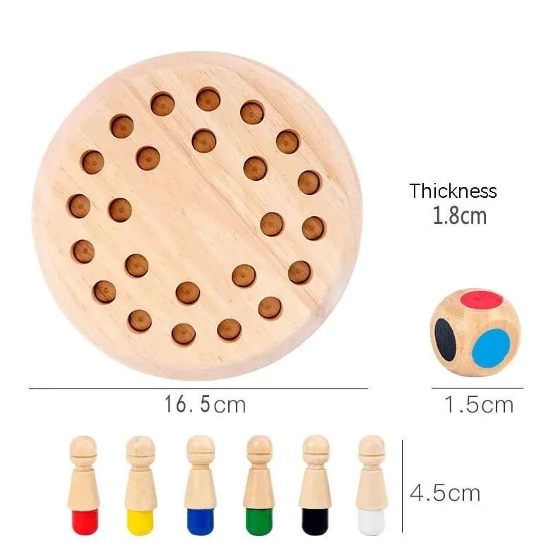 Fából készült Memory Match Stick sakk játék