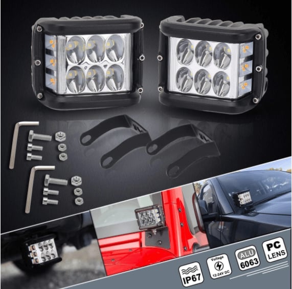 Autó kettős oldali LED kettős színű fény🚗✨