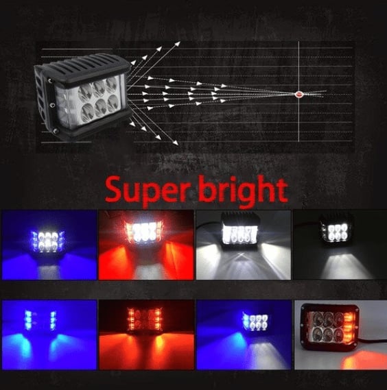 Autó kettős oldali LED kettős színű fény🚗✨