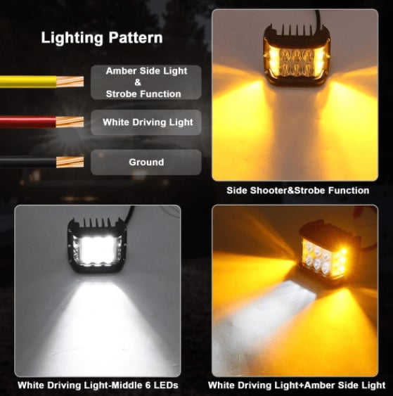 Autó kettős oldali LED kettős színű fény🚗✨