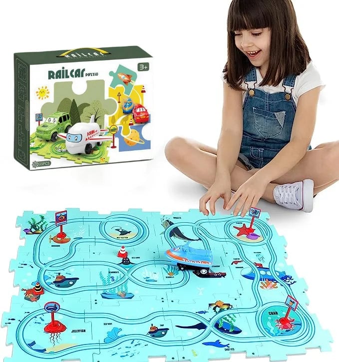 🎅Xmas Hot Sales - 49% OFF🔥Gyermek oktatási puzzle pálya autó játékkészlet