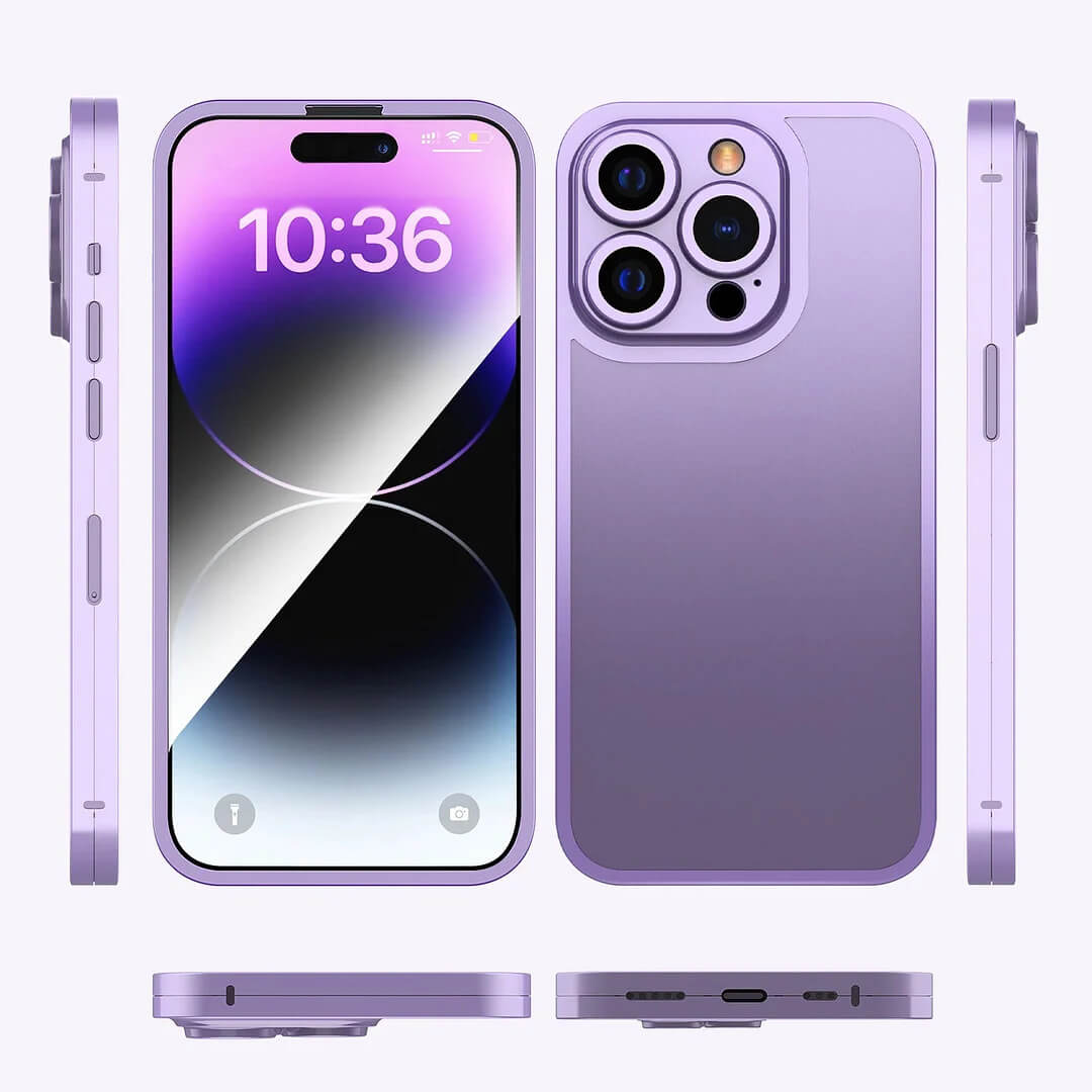 Az iPhone 13/14 Titán ötvözet kétoldalas üveg Mindenre kiterjedő telefon tok