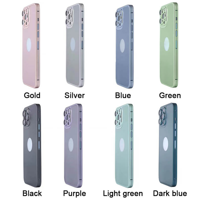Az iPhone 13/14 Titán ötvözet kétoldalas üveg Mindenre kiterjedő telefon tok