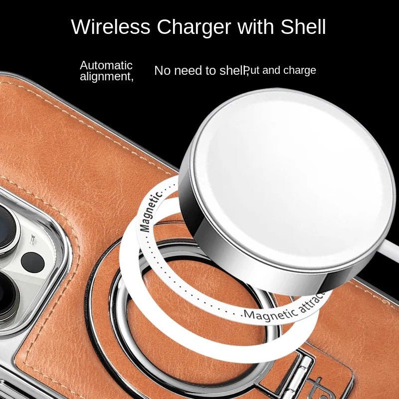 Luxus bőr láthatatlan állvány iPhone tok