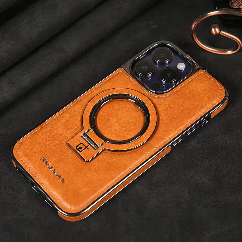 Luxus bőr láthatatlan állvány iPhone tok